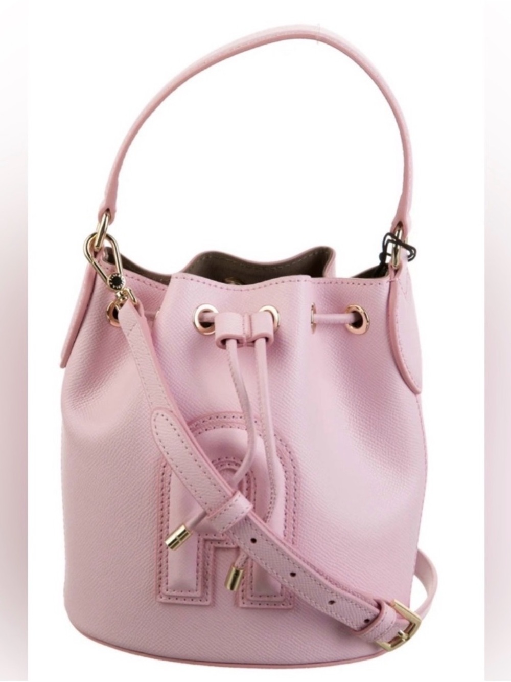 Furla Pink Drawstring Bucket Bag
